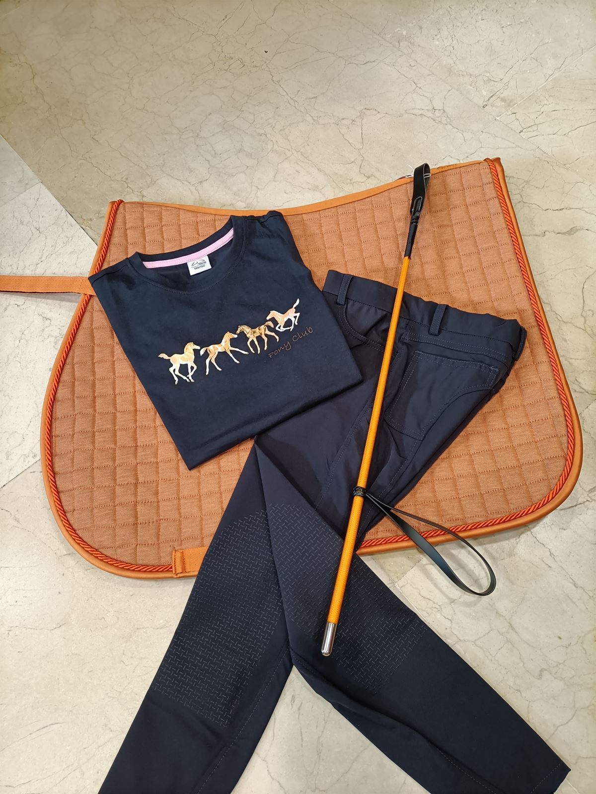 Pantalón unisex HKM Sports Equipment Sunshine color azul marino, rodilla silicona, tallaje infantil - Imagen 4